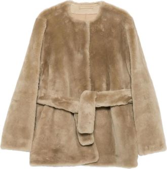 Toteme Giacca in shearling con cintura - Toni neutri