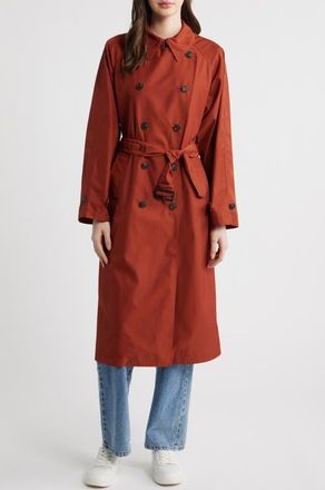 Save The Duck Gala Water Resistant Trench Coat in Sienna Red at Nordstrom, Size 2