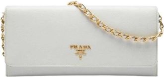 Prada Pre-owned Wallet on Chain - Dames - Vintage Schoudertas - Wit - ONE Size - Leer - Vintage
