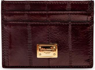 Dolce & Gabbana Leren Kaarthouder met Logo - Dames - Portefeuilles - Rood - ONE Size - Leer - Accessoires