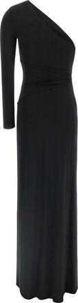 Elisabetta Franchi One-Shoulder Cr&ecirc;pe Jersey Dress - Black