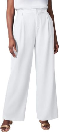 Jessica London Bi-Stretch Wide Leg Pant in White at Nordstrom, Size 14