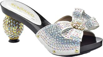 Generic Womens Shoes and Bag Set Stiletto High Heel Slip On Shoes Matching Full Rhinestone Flower Evening Handbag