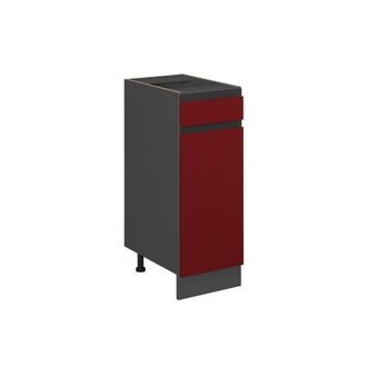 Vicco Mueble Bajo De Cocina R-line, Rojo, 30 Cm En Forma De J, Sin Encimera