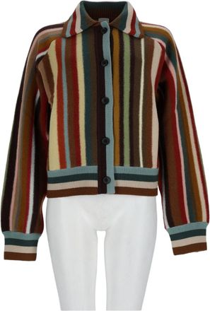 Paul Smith Multicolor Striped Cropped Merino Wool Cardigan