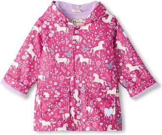 Hatley Unicorn Forest Hooded Rain Coat in Pink at Nordstrom, Size 12-18M