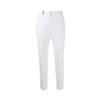 PESERICO High-waisted Tapered Trousers - female - Peserico - Cropped Trousers - White - XL - Trousers