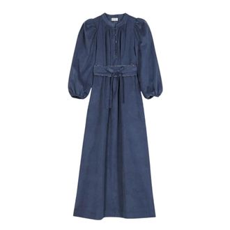 APOF Maya Kleid - Dames - Casual kleedjes - Blauw - S - Katoen - Kleedjes
