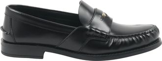 Prada Loafers, male, Black, Size: 5 US Brushed Leather Loafers