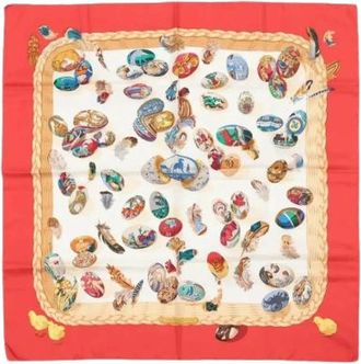 Herm&egrave;s Pre-owned Scarves, female, Red, Size: ONE SIZE Pre-owned Carre 90