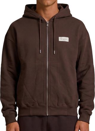 Jacquemus Brown Zip Up Logo Hoodie