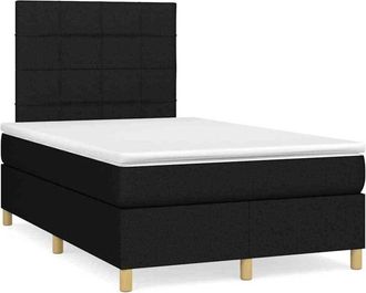 vidaXL Cama Box Spring Con Colch&oacute;n Tela Negro 120x190 Cm Vidaxl