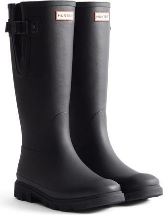 Hunter Downpour Adjustable Boot Rubber Mens Black Wellington Boots - Size UK 12