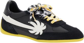 Palm Angels Mens Pa 5 Black Low Top Sneakers Calf Trainers