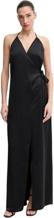 Sandro Ferrone Maxiwikkeljurk - Dames - Maxi kleedjes - Zwart - M - Polyester - Kleedjes