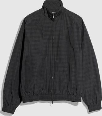 Gucci Prince Of Wales Nylon Zip Jacket, Size 48, Black, Ready-to-wear