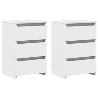 Berkfield Home Bed Cabinets 2 pcs White 40x35x62.5 cm Engineered Wood