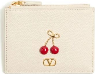 Valentino Garavani Wallets & Cardholders, female, Beige, ONE SIZE, Cherryfic Cardholder