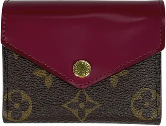 Louis Vuitton Brown Fuchsia Monogram Wallet (Tri-Fold) (Pre-Owned)