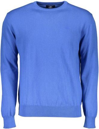 La Martina Blauwe Trui met Lange Mouwen en Geborduurd Logo - Heren - Ronde hals truien - Blauw - M - Truien & Vesten