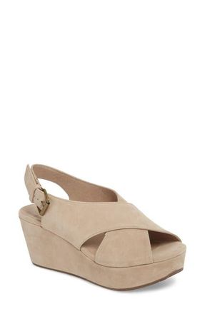Chocolat Blu Wim Platform Wedge Sandal in Taupe Suede at Nordstrom, Size 6.5