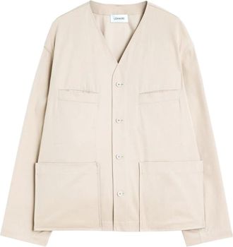 Christophe Lemaire collarless overshirt - Neutrals