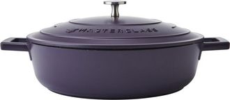 MasterClass Cacerola Poco Profunda De Aluminio Fundido, Color Morado, 28 Cm, 4 Litros, En Caja De Regalo