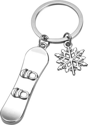 Generic Snowboard Keychain | Silver Snowboards Snowflake Pendant | Multi-Functional Keyring Snowboard Pendant | Metal Key Ring Charm For Skating Sports Enthus