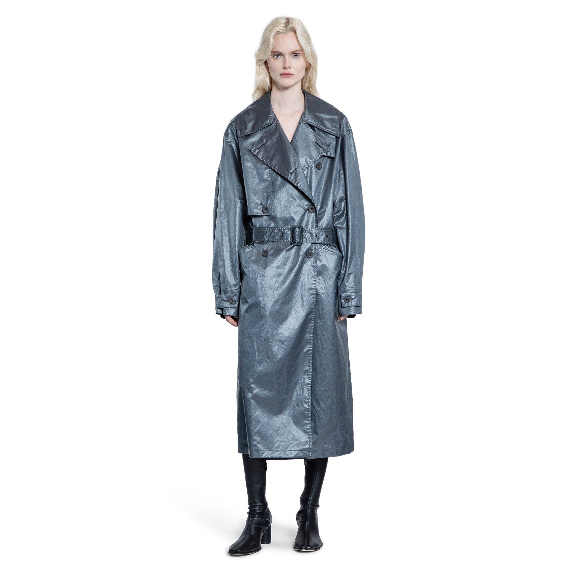 Avec Les Filles Plaid Double Breasted Belted Trench Coat in