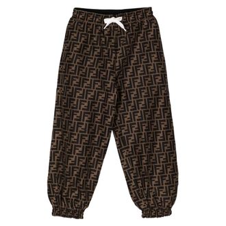Fendi Reversible FF Logo Joggers - male - Fendi - Sweatpants - Brown - 6 Y - Kids