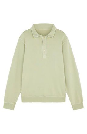 Fortela Hunting Long Sleeve Fleece Jersey Polo Shirt in Light Green at Nordstrom, Size X-Large Eu