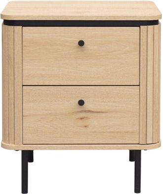 Calicosy Comodino con 2 cassetti e lati con effetto scanalato H55 cm - malaga