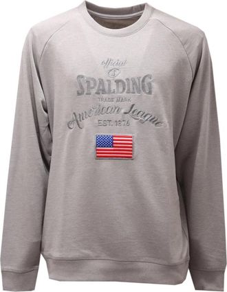 Spalding Felpa Grey Embroidered Sweater - Heren - Sweatshirts - Grijs - S - Hoodies & sweatvesten