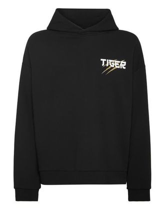 Plein Sport Hooded Sweatshirt Tiger Tokyo Men in Black/lightgold at Nordstrom, Size X-Large Eu