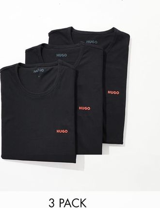 HUGO BOSS HUGO - Bodywear - Confezione da tre T-shirt nere-Nero