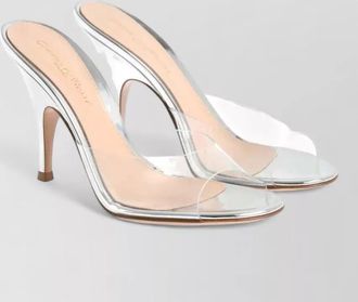 Gianvito Rossi glass metal mules open toe stiletto