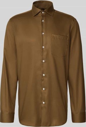 Seidensticker Slim Fit Business-Hemd mit Kentkragen in Beige, Größe 38