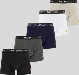 Lyle & Scott Lyle And Scott Mens 5 Pack Assorted Trunks - Black - Size: 37/36/32