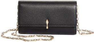 Christian Louboutin Bettina Leather Wallet on a Chain in Black/Gold at Nordstrom