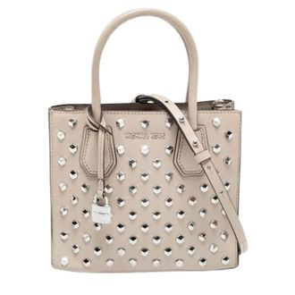 Michael Kors Pre-owned Studded Tote - Dames - Pre-owned - Beige - Maat: ONE Size Leer