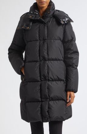 Moncler Litte Long Water Repellent Quilted Down Coat in Black at Nordstrom, Size 1