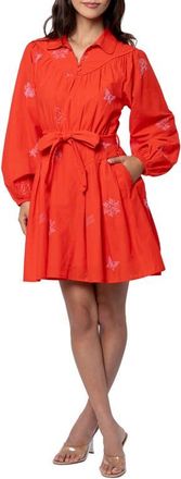 Ciebon Zephyr Long Sleeve Minidress in Red/Pink at Nordstrom, Size X-Small