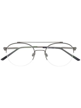 Calvin Klein round frame glasses - men - Titanium - 50 - Grey