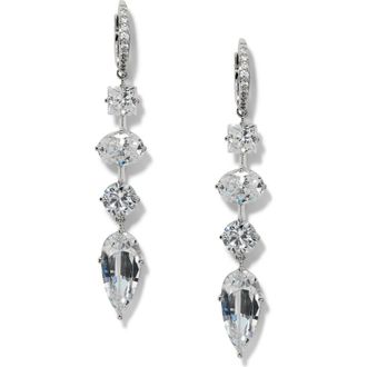 Nadri Lucia Cubic Zirconia Linear Drop Earrings in Rhodium at Nordstrom