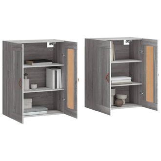 Berkfield Home Wall Mounted Cabinets 2 pcs Grey Sonoma Engineered Wood