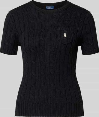 Polo Ralph Lauren Regular Fit Strickpullover aus reiner Baumwolle in BLACK, Gr&ouml;&szlig;e XXL