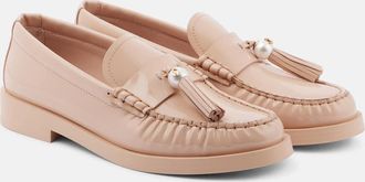 Jimmy Choo London Addie embellished patent leather loafers
