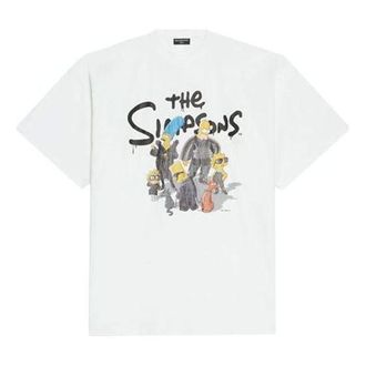 Balenciaga x THE SIMPSONS Oversized Cotton T-Shirt White 676589TLVG70901