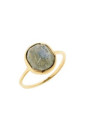 Monica Vinader Siren Labradorite Stacking Ring in Yellow Gold at Nordstrom Rack, Size 5.5