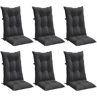 vidaXL Cojines Silla Respaldo Alto 6 Uds Tela Gris Antracita Melange Vidaxl